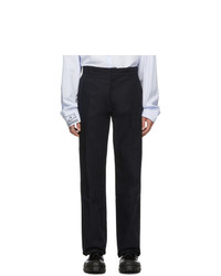 Raf Simons Navy Illusions Straight Fit Trousers