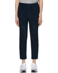 Homme Plissé Issey Miyake Navy Mesh Colorful Trousers