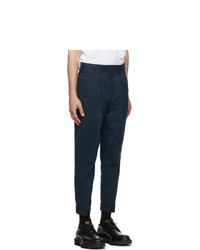 Neil Barrett Navy Microweave Cotton Trousers