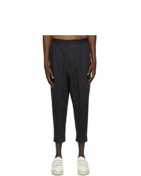 AMI Alexandre Mattiussi Navy Oversized Carrot Fit Trousers
