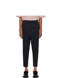 AMI Alexandre Mattiussi Navy Oversized Carrot Fit Trousers