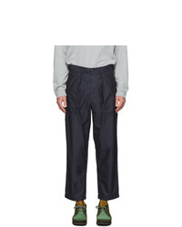 Beams Plus Navy Pleated Sa Trousers