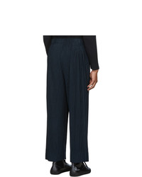 Homme Plissé Issey Miyake Navy Pleated Trousers