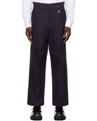 Wooyoungmi Navy Pleated Trousers