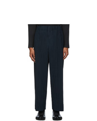 Homme Plissé Issey Miyake Navy Pleated Trousers