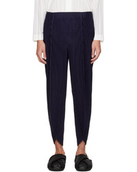 Homme Plissé Issey Miyake Navy Pleats Bottoms 2 Trousers