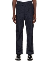 Engineered Garments Navy Polyester Trousers