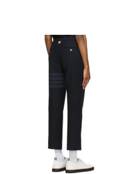 Thom Browne Navy Tech Twill 4 Bar Trousers