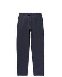 Hamilton and Hare Navy Travel Tapered Waffle Knit Stretch Cotton Trousers