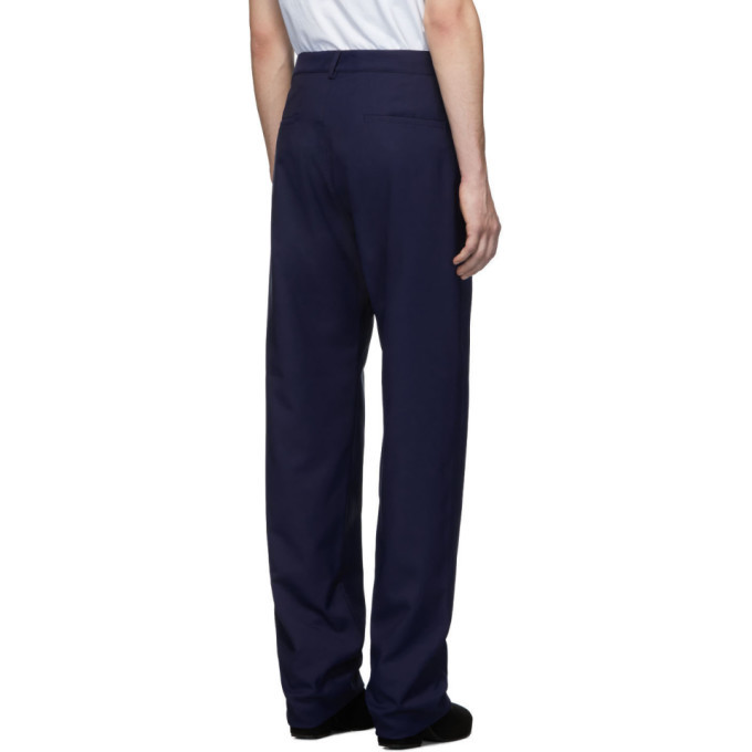 Random Identities Navy Twill Trousers, $183 | SSENSE | Lookastic