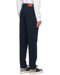 Brunello Cucinelli Navy Twill Trousers