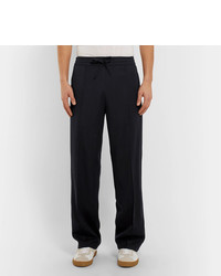 Dunhill Navy Wool Twill Drawstring Trousers