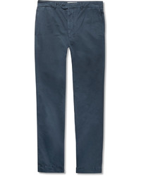 Officine Generale New Fisherman Slim Fit Gart Dyed Cotton And Linen Blend Chinos