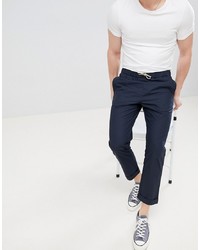 FoR Poplin Trousers With Drawstring In Navy