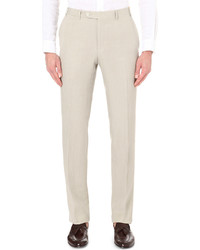 Canali Regular Fit Linen And Silk Blend Chinos