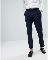 Burton Menswear Skinny Check Smart Trousers In Blue