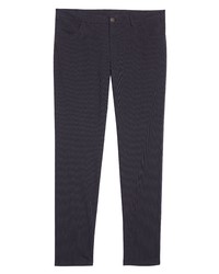 Canali Stripe Modern Fit Stretch Cotton Trousers In Navy At Nordstrom