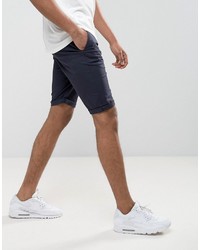 Asos Tall Chino Skinny Shorts In Navy