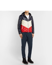 Moncler Tapered Pleated Stretch Cotton Drawstring Trousers