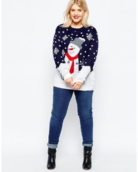 Club L Plus Snowman Holidays Sweater