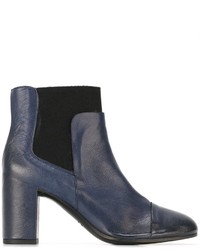 Navy Chunky Ankle Boots