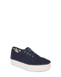 Navy Chunky Canvas Low Top Sneakers