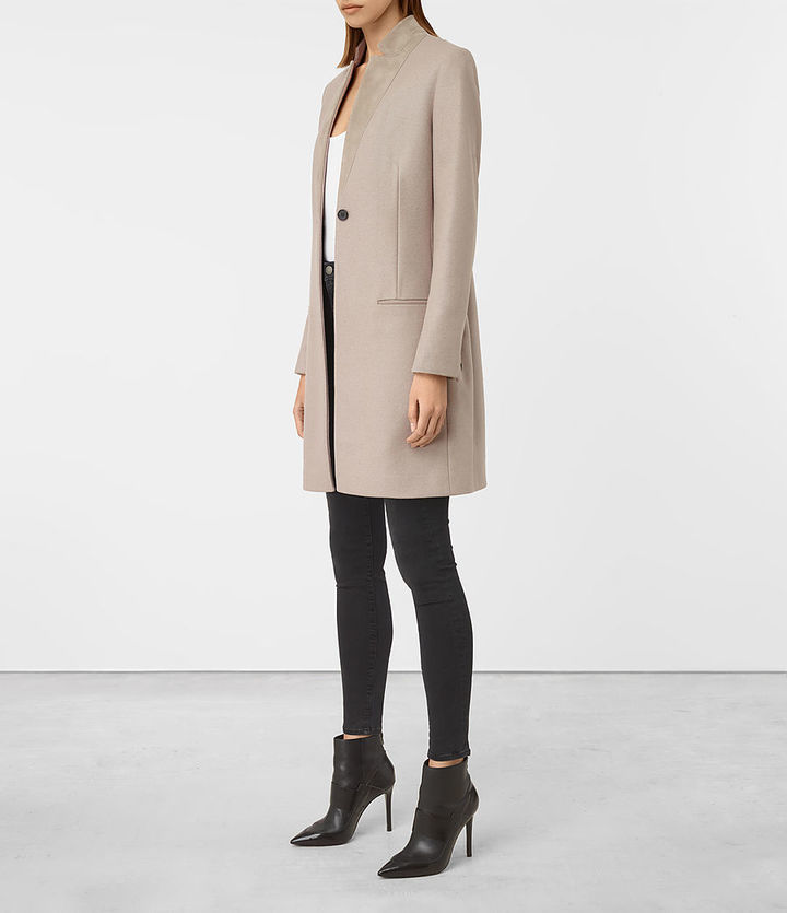 Allsaints leni check clearance coat