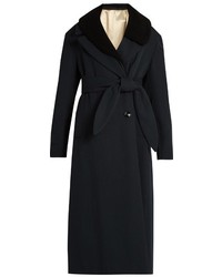 Lemaire Asymmetric Collar Double Breasted Wool Coat