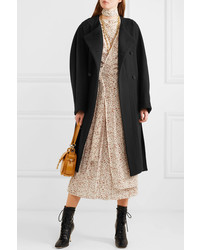 Chloé Belted Double Breasted Wool Blend Felt Coat