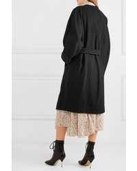 Chloé Belted Double Breasted Wool Blend Felt Coat
