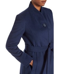 Ellen Tracy Belted Wool Blend Stand Collar Coat