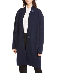 Emporio Armani Boiled Wool Blend Cocoon Coat
