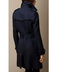 Burberry Brit Cotton Wool Blend Twill Trench Coat