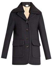 Chloé Chlo Detachable Collar Single Breasted Wool Blend Coat