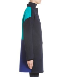 St. John Collection Colorblock Double Face Wool Blend Coat