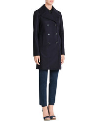 Jil Sander Navy Double Breasted Evening Coat