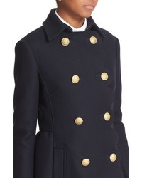 RED Valentino Double Breasted Wool Blend Coat