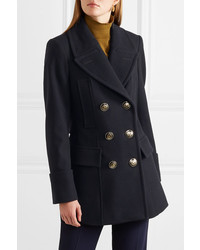 Burberry Double Breasted Wool Felt Coat