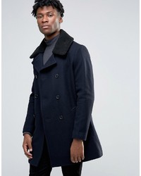 Selected Homme Smart Coat With Fleece Collar