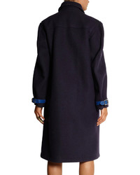 Christopher Kane Leather Trimmed Wool Coat