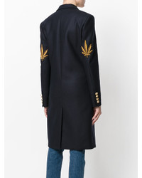 Palm Angels Leaves Double Breasted Coat