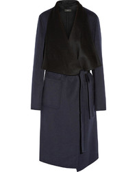 Joseph Live Long Two Tone Wool And Cashmere Blend Coat