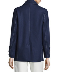 See by Chloe Long Sleeve Double Breasted Coat Navy