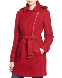 MICHAEL Michael Kors Michl Michl Kors Belted Wool Blend Coat With Detachable Hood