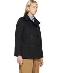A.P.C. Navy Wool Caban Madame Coat