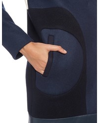 Eudon Choi Navy Wool Panelled Trellick Coat