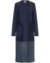 Eudon Choi Navy Wool Panelled Trellick Coat