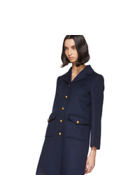 Gucci Navy Wool Single Breasted Coat