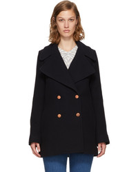 See by Chloe See By Chlo Navy Wool Double Breasted Coat