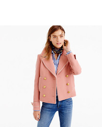 J.Crew Short Double Breasted Coat In Double Cloth Wool
